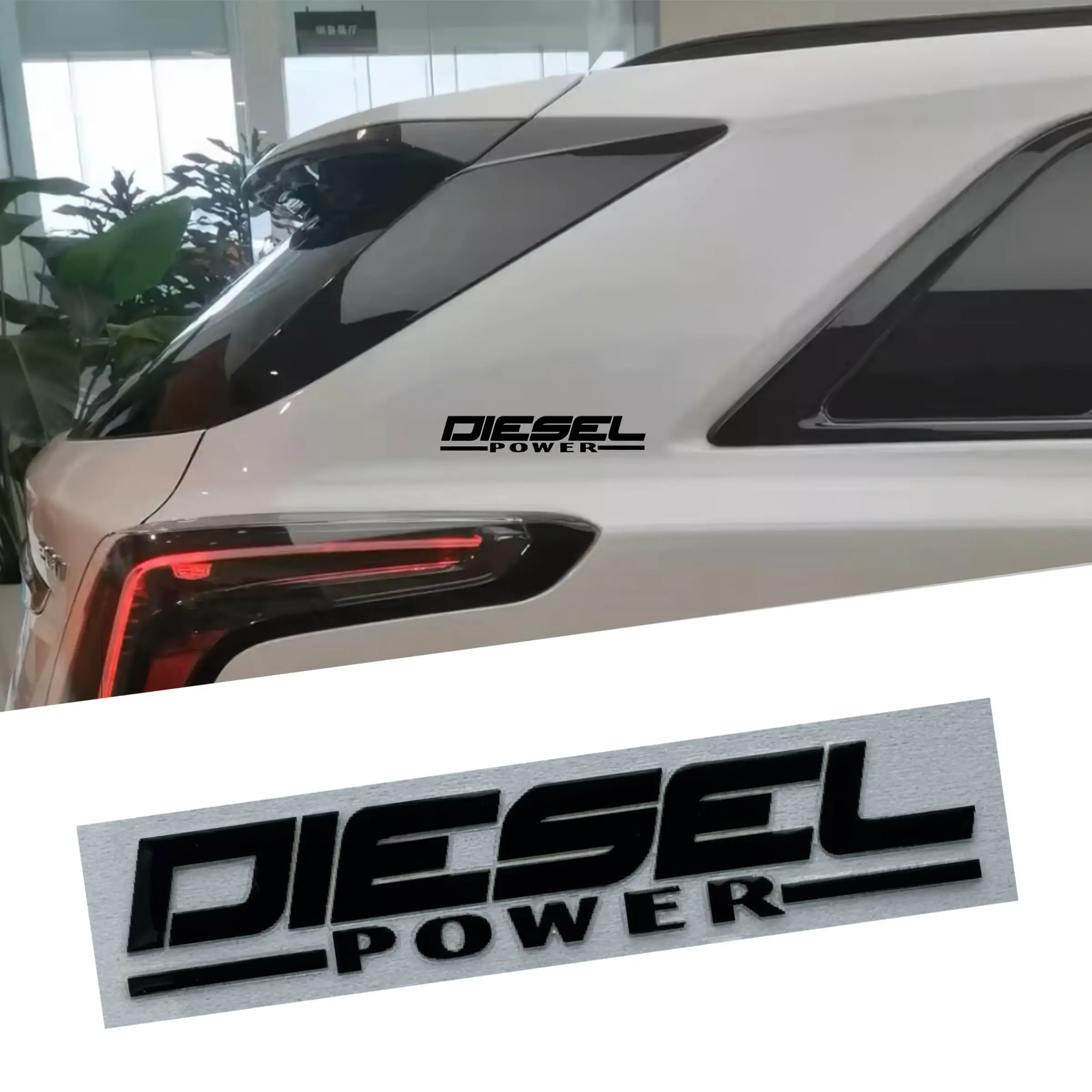 2PCS Car Decal Sticker Diesel Power Logo Badge - Durable Exterior Accessory for All Cars