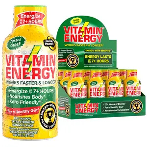 Vitamin Energy B12 Energy Shots | Natural Energy & Focus Drink | Sugar-Free, Carb-Free Supplement | Vitamins B6, B12 | Energize up to 7 Hours | Mango - 1.93 fl oz - Pack of 12