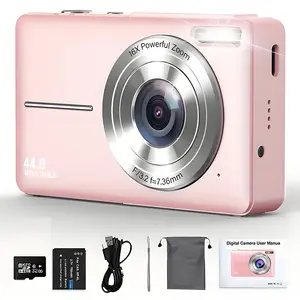 DC403 Digital Camera 44MP Digital Vlogging Camera Auto-Focus, 16X Digital Zoom FHD 1080P Camera with Anti Shake,Compact Small Camera with 32G Memory Card, 700mAh Battery .Very suitable for entry-level novice photography and video recording enthusiasts.