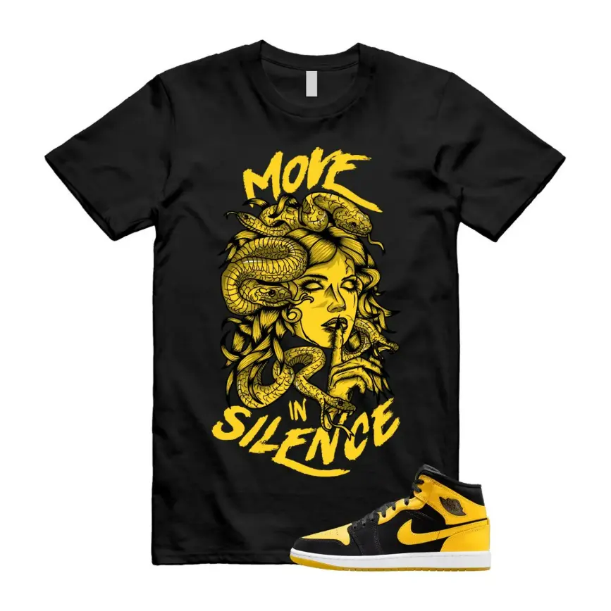 Black Tee Matching Jordan 1 New Love 2025 Sneaker, Jordan 1 New Love Outfit, New Love 1 Shirt, Black and Yellow Outfit, Gildan 5000 Unisex Shirt, 100% Cotton, Menswear