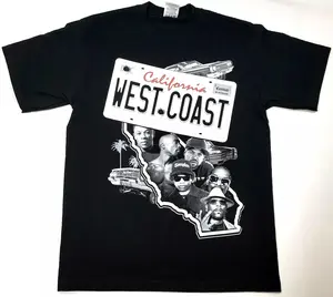 WEST COAST Rap T-shirt California Cali Hip Hop Urban Streetwear Men's Tee New, Graphic tees, Streetwear, Short sleeve, T Shirt for Men, Top, Menswear