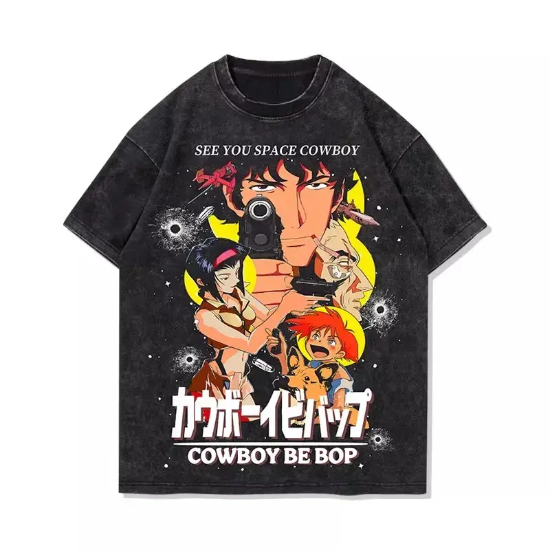 Y2K Wash Oversized Distressed T Shirt Streetwear Top   Crewneck Tshirt