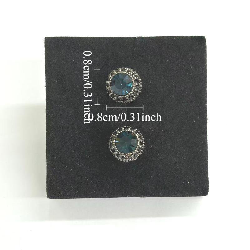 Exquisite, Petite Navy Blue Stud Earrings — Micro-Set with Zirconia — A Viral Online Sensation: Simple, Refined, and Versatile Jewelry
