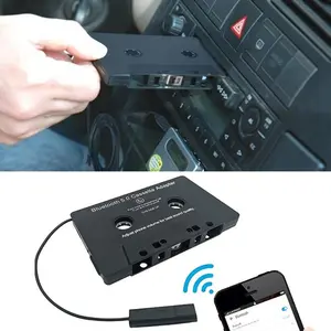 Bluetooth 5.0 Wireless Car Cassette Player - Stereo Audio Adapter with Mics, Hands-Free Calling, Phonebook Access, MP3 Support, Black, Charging Function for iPhone