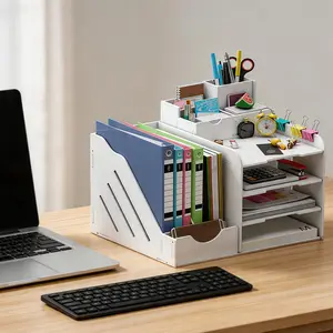 Multi-Layer File Organizer for Office Desk, Creative Document Holder, Storage Box for Filing Cabinets, Innovative Desktop Shelving Unit, Office Supplies, Files Organizer