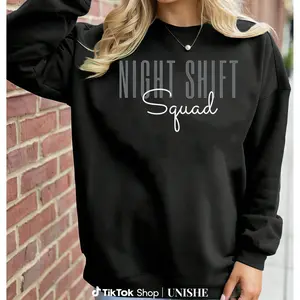 Funny Night Shift Squad Nurse Sweatshirt – Comfortable Long Sleeve Top