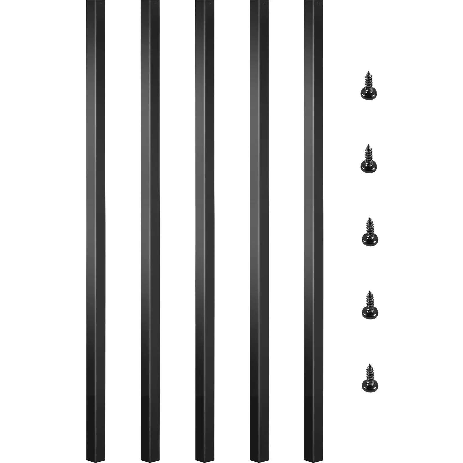 【summerfinds】VEVOR Deck Balusters,  , 101 Pack Metal Deck Spindles, 32\"x0.8\" Staircase Baluster with Screws, Aluminum Alloy Deck Railing for Wood and Composite Deck, Square Baluster for Outdoor Stair Deck Porch