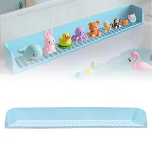 Large Silicone Bath Tub Splash Guard Splatter Guard, Child Toy Storage, Strong Suction Mount, Waterproof Bathroom Water Barrier, Easy Installation