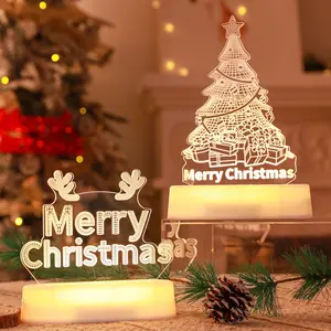 Glow Up Holidays 3D Acrylic LED Lamp Christmas New Year Valentine's Decor Kids Gift Creative Small Ideal Item 4.5V Chinese Style Low Consumption Night Lights