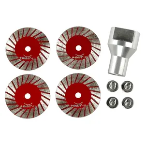 Diamond Saw Blade & Sanding Disc Kit with Removable Flange (5/8-11 Thread) for Granite Marble Tombstone Beveling Carving Lettering - Multi-Purpose Stone Processing Tools