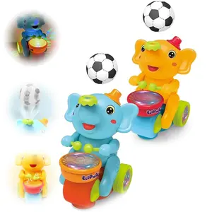 Interactive Elephant Toy with Lights and Sounds Electric Crawling Toy with Blowing Floating Ball, Educational Toys for kids Rattle Maracas Sensory (1 Count, Color random)