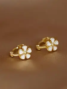 Elegant Flower Design Hoop Earrings, Fashionable Ear Jewelry for Women, Trendy All-match & Exquisite Jewelry for Birthday Gift, Fashion Jewelry Party