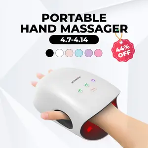 CINCOM Portable Hand Massager with Comfort Heat - Cordless, Adjustable Settings, Auto-Off, White, Black, Pink, Blue, Perfect Gift for Families, Men & Women - Ideal for Black Friday, Thanksgiving, Christmas, Birthdays & More