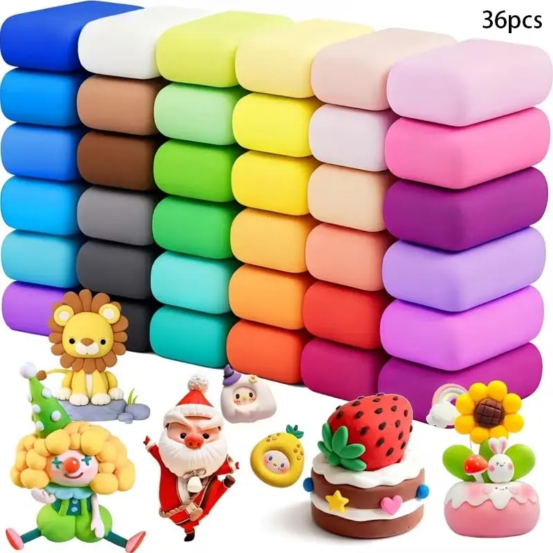 36-Color DIY Modeling Clay Set with Sculpting Tools, DIY Craft Kit, Soft and Ultra-Light, Easy to Use, For Sculpting and DIY Crafts, Halloween or Christmas Gift for Boys and Girls, Unleash Infinite Creations, Artistic Expressions, DIY Molding Clay