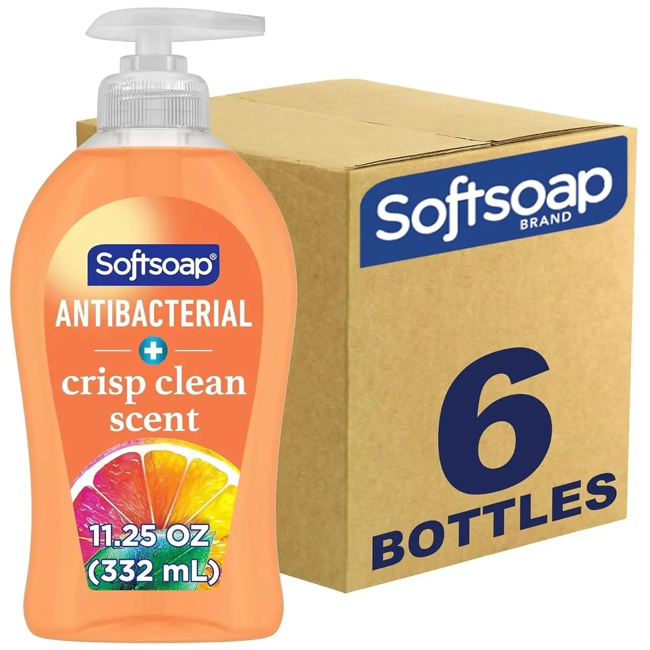 Softsoap Antibacterial Liquid Hand Soap, Crisp Clean Scent, 11.25 Ounce, 6 Pack