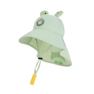 Children's Summer Hats for Boys & Girls, Outdoor Visor, Cartoon Cute Whistle Sunscreen Hat, Big Brim Shawl Bucket Hat Bunny Ears Hat Adjustable Fit Hat