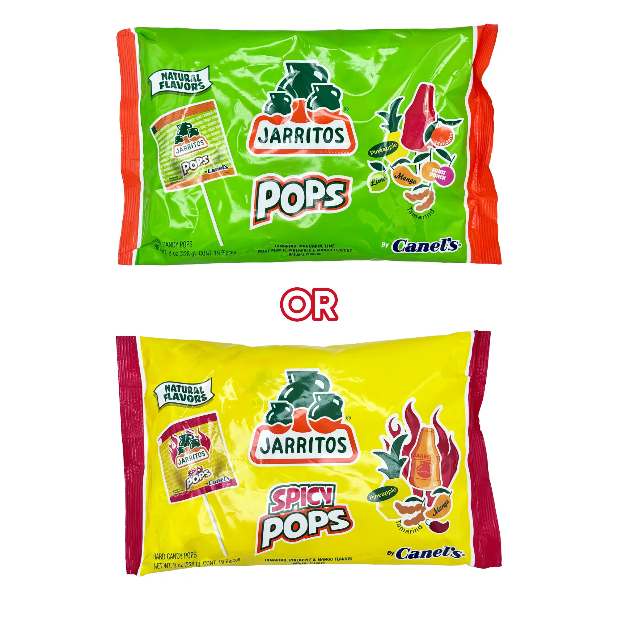 Jarritos Pops - Spicy or Sweet Assorted Pack Naturally Flavored Lollipop Candy, Mexican Candies, Dulces Mexicanos, Snack, Treat, Suckers Bonbon Sugar