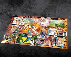Orange Nami Playmat With Zones, Trading Card Game Play Mat