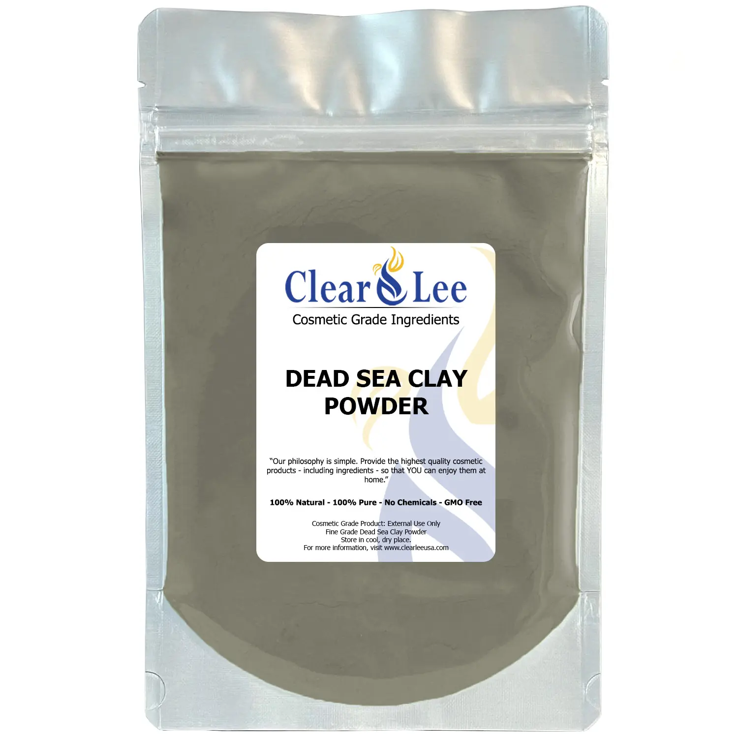 ClearLee Dead Sea Clay Cosmetic Grade Powder - 100% Pure Natural Powder - Great For Skin Detox, Rejuvenation, and More - Heal Damaged Skin - DIY Clay Face Mask