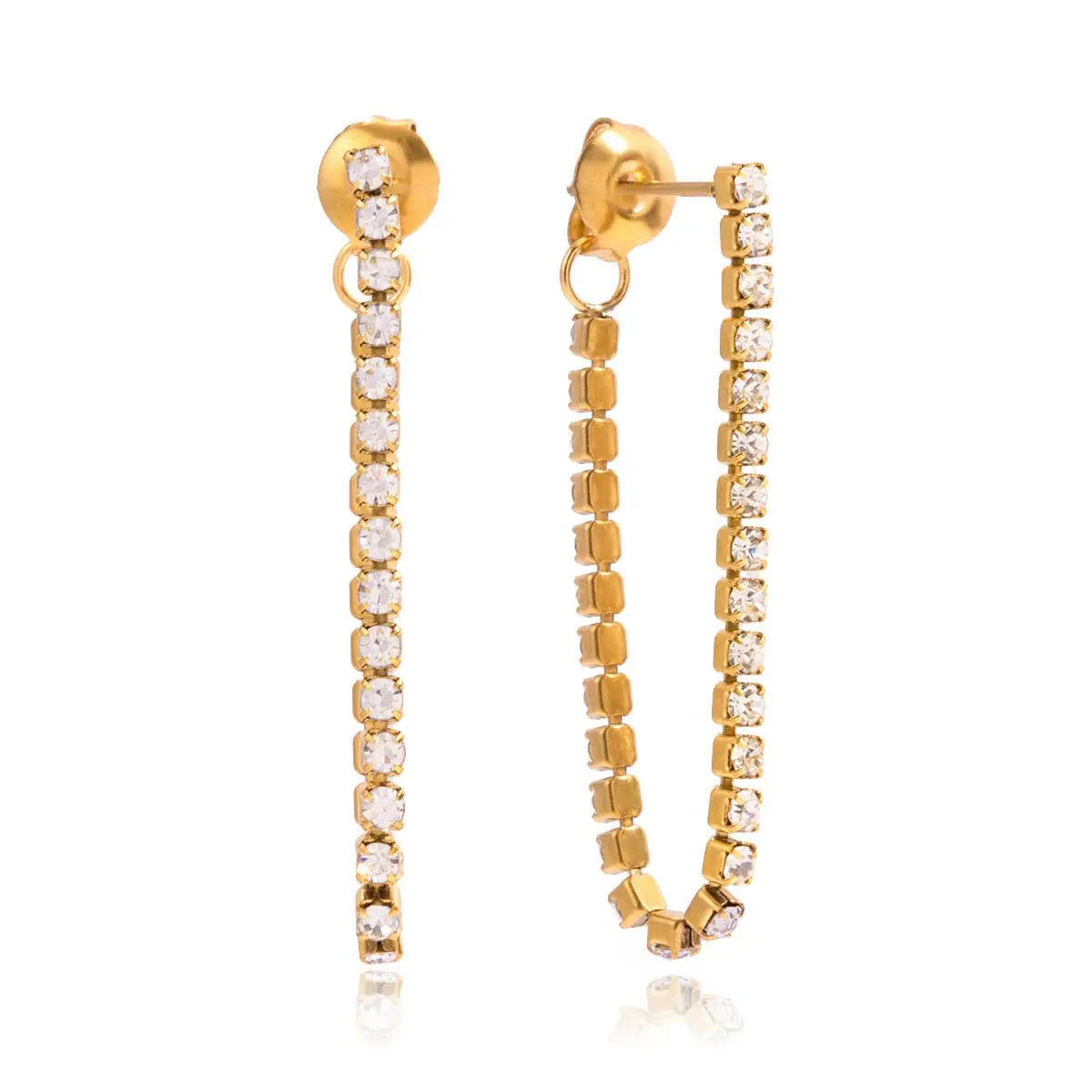 Tennis Chain Earrings Water Resistant