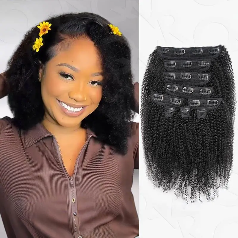 QVR Invisible 9PCS Weft Clip In Hair Extensions 5PCS Volumizer Natural Straight PU Clip In Human Hair