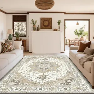 Velvet soft and comfortable patterned printed carpet, Boho Area Rug, Boho Style Rug, suitable for multiple scenarios, available in various sizes, soft and non-shedding, Home Decor Rug