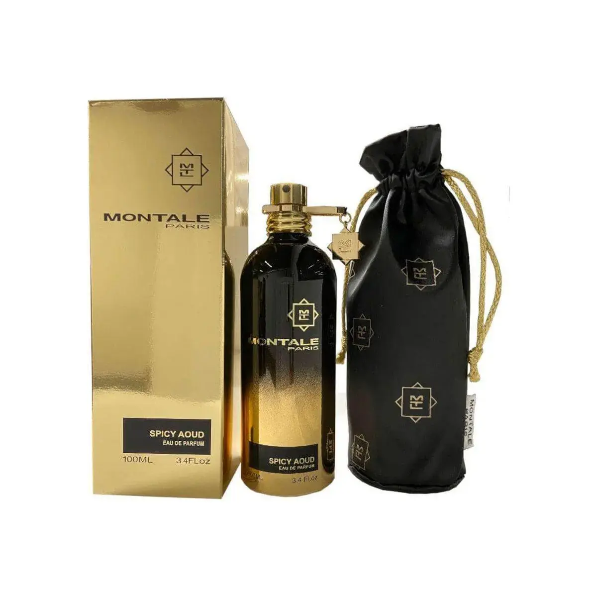 Montale Spicy Aoud Unisex Eau de Parfum (EDP) - 3.3/3.4 oz, 10ml Bottle, Citrus & Musk Liquid Fragrance, New In Box, Wood