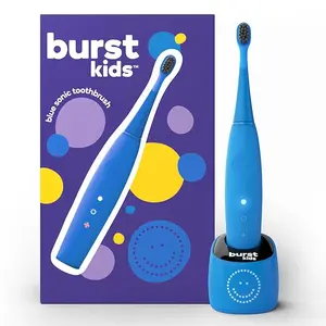 BURST Junior Sonic Toothbrush- 26x Better Plaque Removal, Easy-to-Hold Silicone Handle, 2 Modes, 30 Days Battery Life