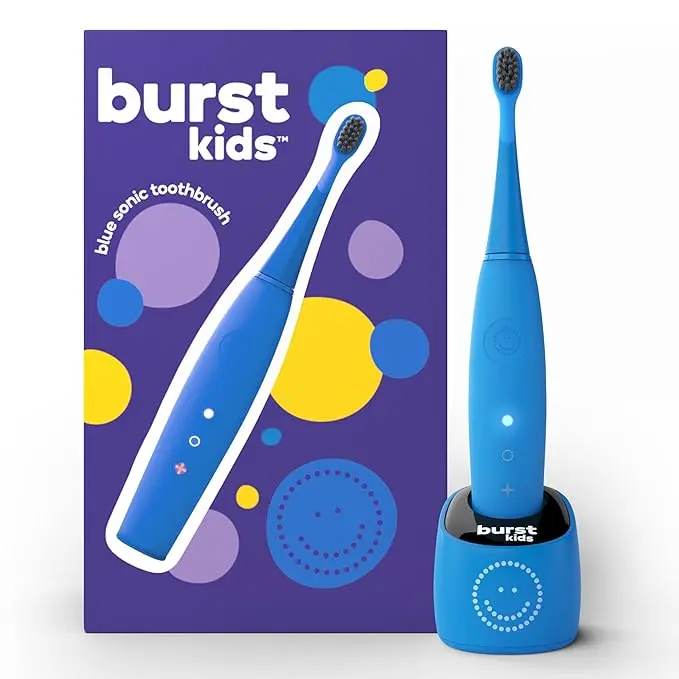 BURST Junior Sonic Toothbrush- 26x Better Plaque Removal, Easy-to-Hold Silicone Handle, 2 Modes, 30 Days Battery Life BURST Junior Sonic Toothbrush- 26x Better Plaque Removal, Easy-to-Hold Silicone Handle, 2 Modes, 30 Days Battery Life
