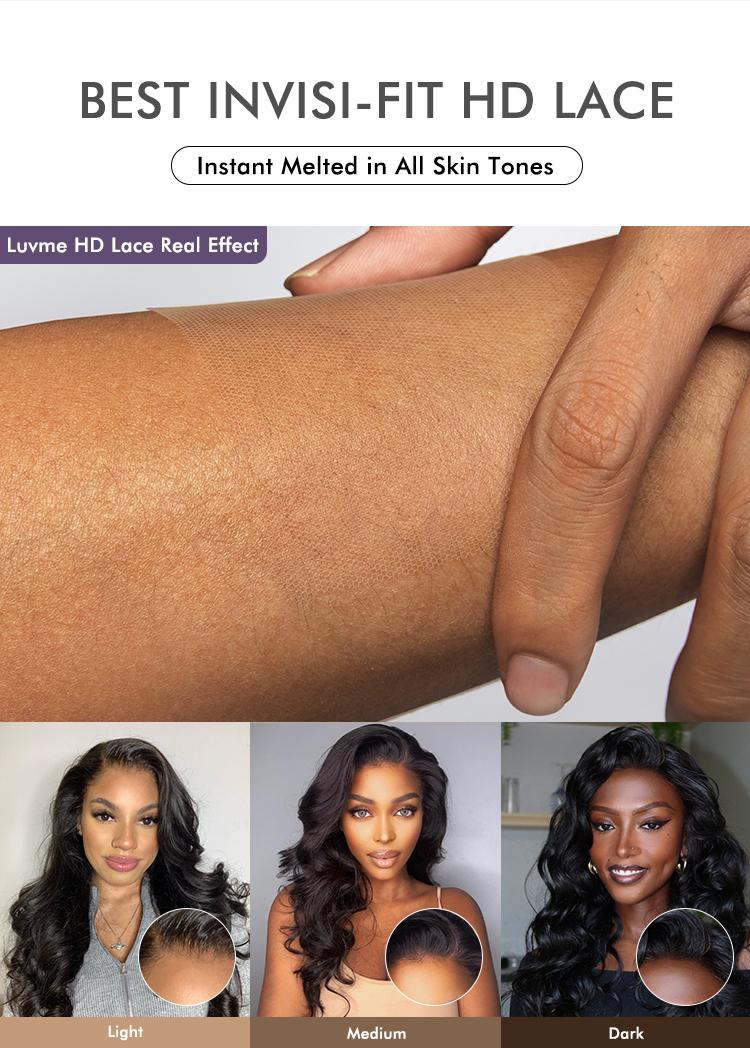 Luvme All Day Comfort Wig Glueless 7x6 Closure Pre Plucked Pre Bleached Pre Cut HD Lace Loose Body Wave Long Wig  Ready To Go