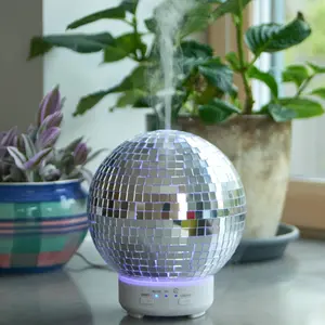 Mirror Ball Diffuser Spinning with 7 Color Night Light & 2 Time Settings - 100mL