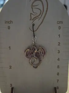 Metal dragon plastic dangly earrings