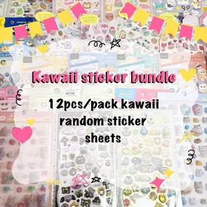 Kawaii sticker bundle/ waterproof sticker pack/glossy/puffy/gold foil sticker sheets