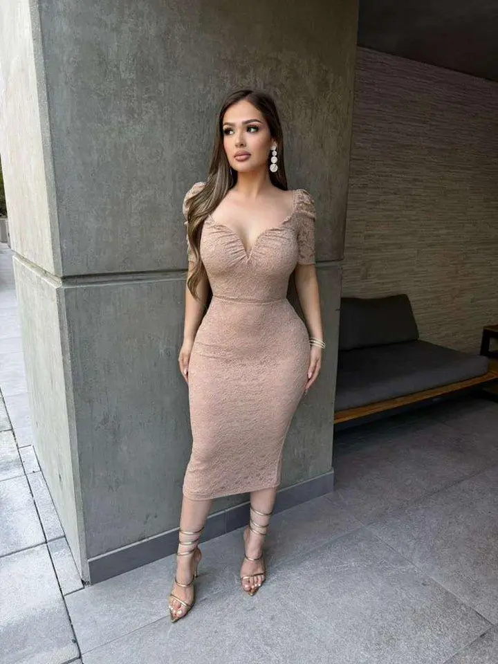 Arianna lace midi dress