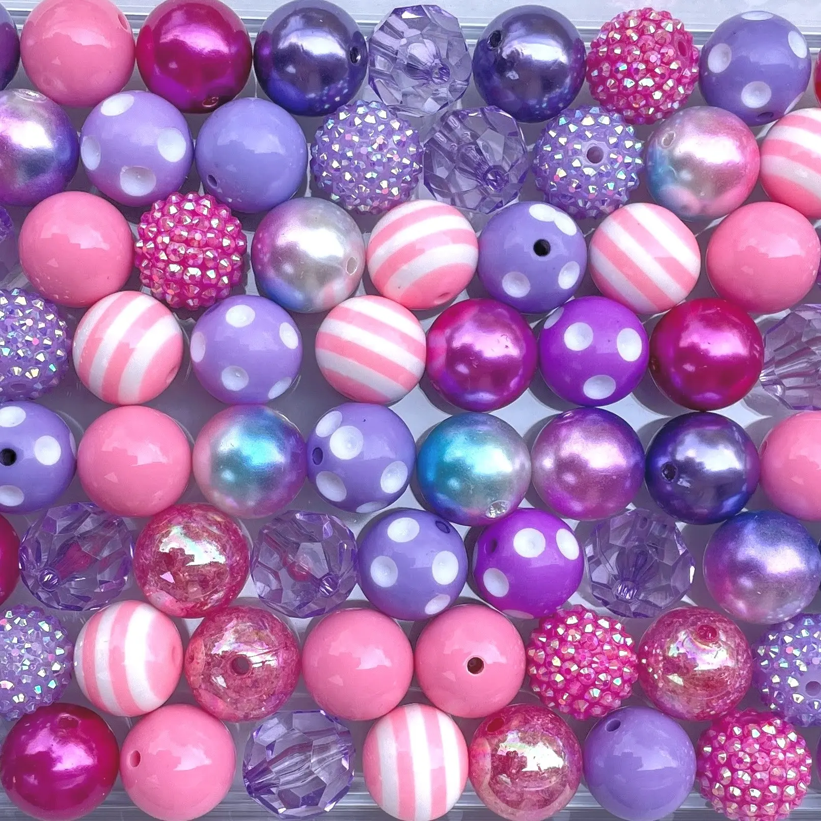 Pink & Purple Mix 20mm Bubble Gum Bead Mixes Chunky Bead Mixes for Beading Making DIY Jewelry Making & Decoration