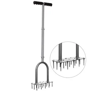 Walensee Lawn Aerator Spike Metal Manual Dethatching Soil Aerating Lawn, Pre-Assembled Grass Aerator Tools for Yard, Lawn Aeration, Garden Tool, Revives Lawn Health