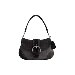 Coach Soho 27 Large Women's Crossbody Bag in Denim and Recycled Leather