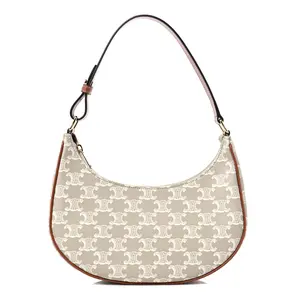 Pre-owned Celine calfskin Mini Bags Canvas Ava Triomphe Shoulder Bag