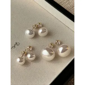 Women's Elegant Pearl Stud Earring Set, 3 Pairs French Vintage Design, High-Quality Jewelry for Daily Wear & Special Occasions, High Quality Earrings