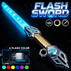 Light Up Saber for Kids Retractable LED Flash Sword with 6 Color Effects Sound Effects 360° Rotating Handle Extendable Toy Sword Ideal Gift for Boys Girls