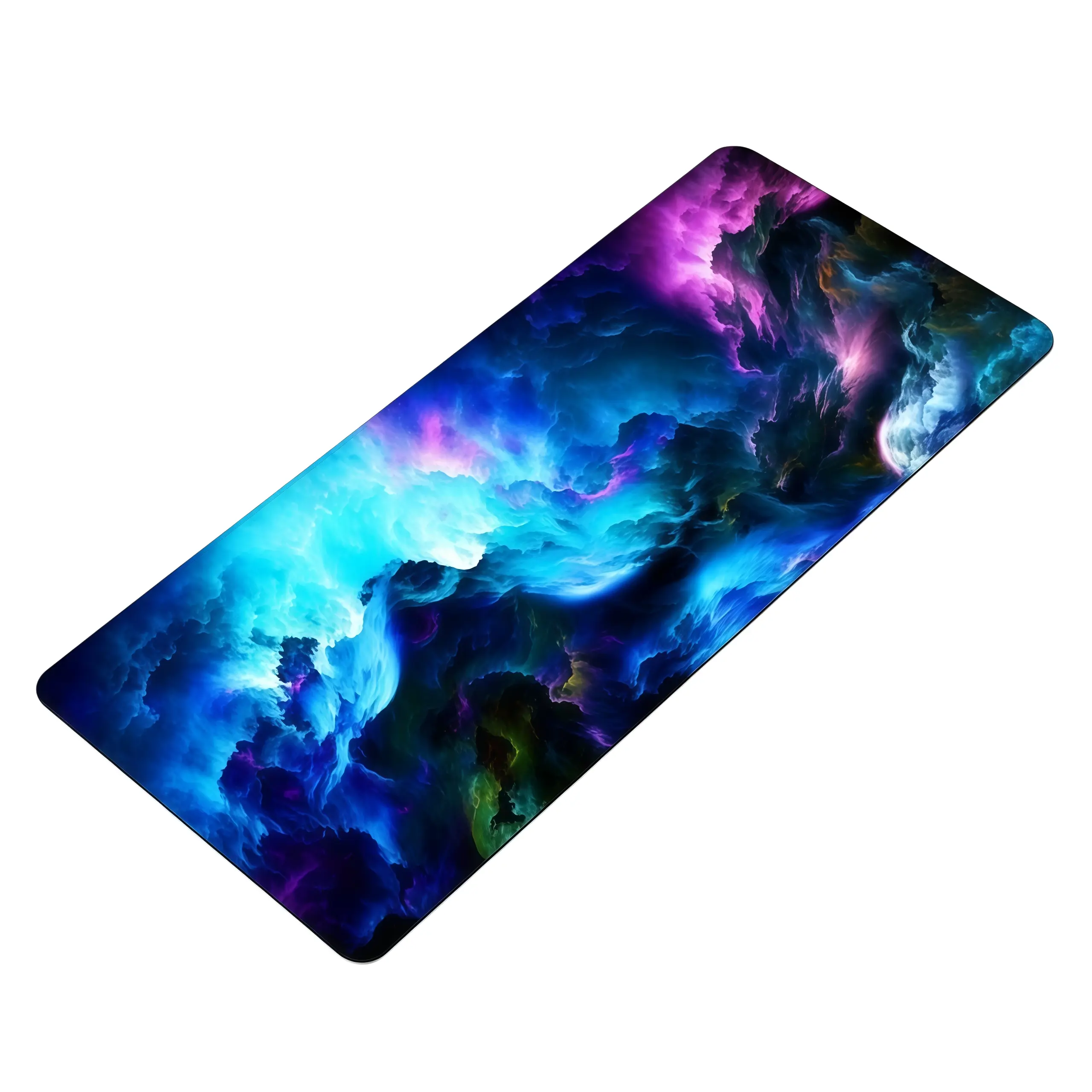 Large Extended Galaxy Nebula Gaming Desk Mat, Mouse Pad with Water-Resistant Non-Slip Rubber Base, Office Desk Accessory, Computer Desk Accessory, Portable Mouse Pad, Multi-Functional Office Supply, Size 31×12 inches