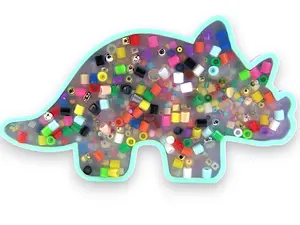 Triceratops Picky Pad and Tray- Satisfy Your Urge to Pick, Pop and Peel Stress-Free! Soft Squishy Silicone Squishies