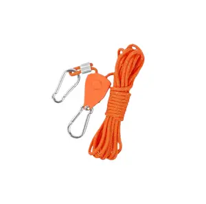 8PCS Camping Gear Wind Rope Pulley Adjuster Portable Adjustable Fix Camping Rope Reflective Reusable Tie Downs with Adjuster Pulley for Outdoor, Tent Guy Ropes, Camping Pulley Rope (Orange)