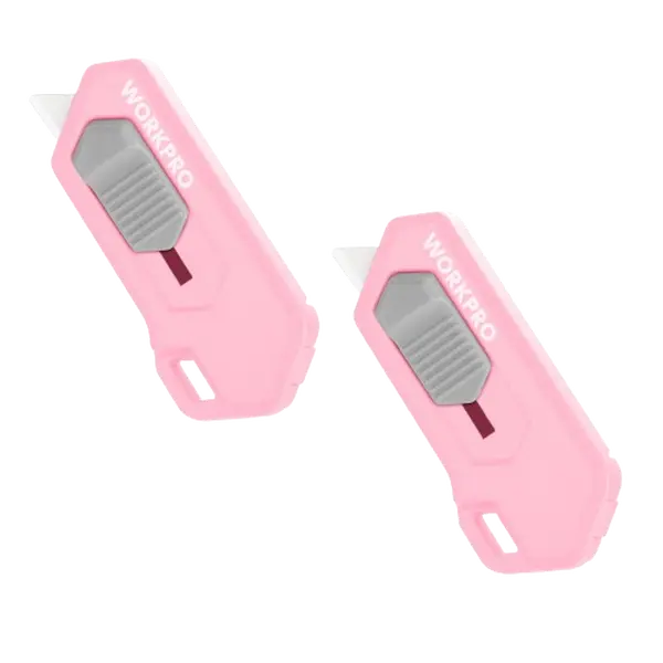 #summersale WORKPRO Ceramic Small Safety Box Cutter, Automatic Rebound Mini Letter Opener, Quick Change Retractable Blade Razor Knife, with Extra Blades