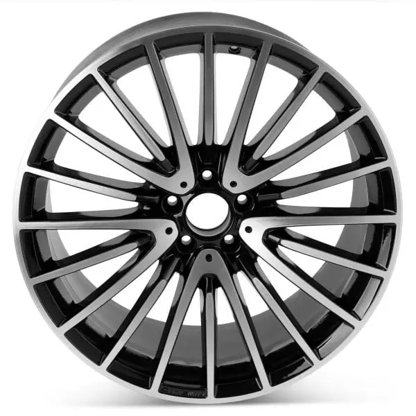 20" 5x112 Multi‑Spoke Replacement Wheel – Black Machined Finish