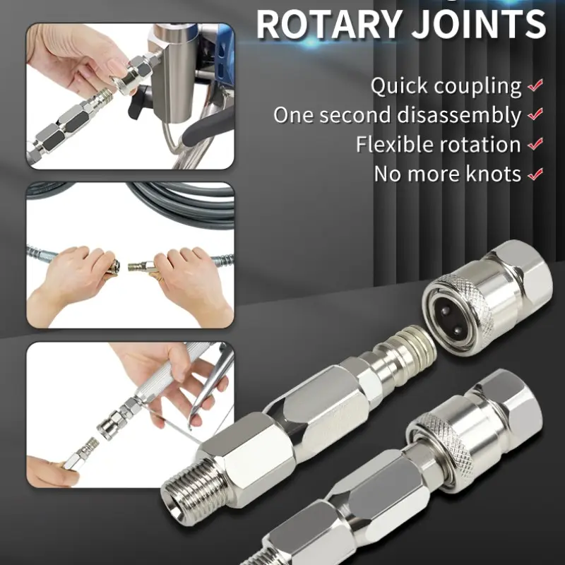 Stainless Steel Rotating Quick Connect Fitting, Durable Stainless Steel Connector, Easy-To-Use Fastener for Various Applications, No Tangles, Flexible Operation, Quick Disconnect, Air Hose Connector, Air Hose Fittings, Hose Connectors Quick Connect