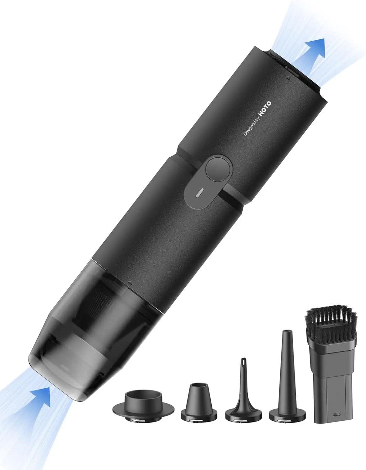 HOTO 4-in-1 Air Capsule Work Station Car Cleaning Kit - Lightweight Auto Detailing Product, Wireless Rechargeable Car Vacuum, Blower, Interior Detailing Tool (2.2in L x 2.2in W x 6.44in H) - Ideal Father's Day Gift