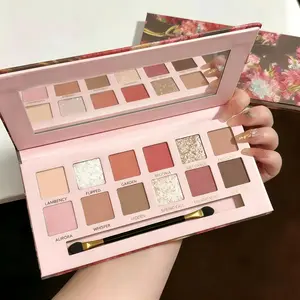 12-Color Nude Eyeshadow Palette - Matte & Shimmer Pink Neutral Tones, Ideal for Everyday & Glam Makeup