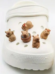 Cute Cartoon Capybara Design Shoe Charm, Cute Animal Design Shoe Decoration, Fashionable Shoes Decorations for Clogs and Sandals, Cute Shoe Charms, Shoe Adornments