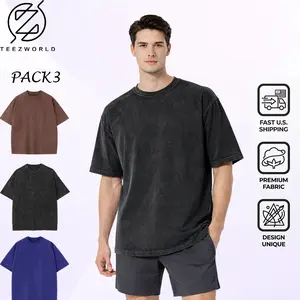 Premium 3-Pack Oversize T-Shirt Bundle – Men’s Vintage Acid Wash Oversized T-Shirts, Heavy Cotton Streetwear Tees Pack, Relaxed Loose Fit Casual Shirts, Soft Breathable Fabric for Daily Wear and Urban Fashion